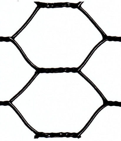 Hexagonal Netting - Black Vinyl Coated - 20 Gauge - 1"  Chicken Wire - 72" X150'