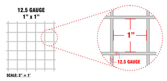 Galvanized After Weld (Gaw) Fence - 12.5 Gauge - 1" X1"  Mesh - 24" X100'