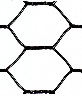 Hexagonal Netting - Black Vinyl Coated - 20 Gauge - 1” Chicken Wire - 48”x150’