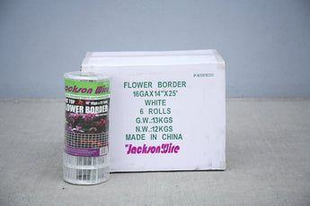 Lawn/Flower Border - White Vinyl Coated - 14”x25’ - 6 pieces