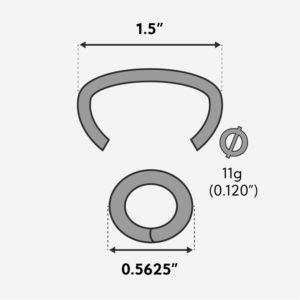 HOG RINGS LT 1-1/2" GALV 11 GA. BLUNT FOR PNEUMATIC HC1511 - 1,600/CTN