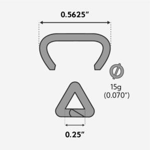 HOG RINGS 1550, FOR RINGER-9/16 - 1/4" closed 15 GA SHARP - STAINLESS D RING