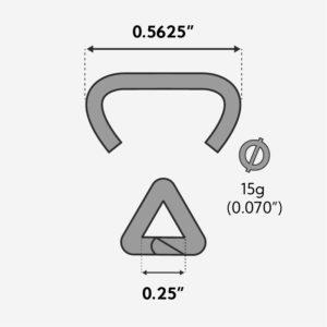 HOG RINGS 1550, FOR RINGER-9/16 - 1/4" closed 15 GA BLUNT GALV. D RING