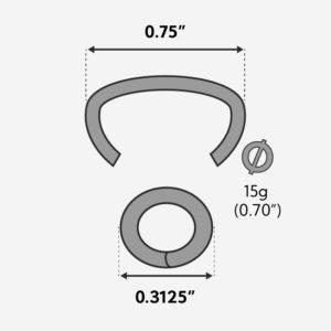 HOG RINGS 3/4" BASIC STEEL 15 GA BLUNT FOR PNEUMATIC HC715 - 10,000/BOX